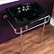 Silverdale Victorian 635mm Wide Black Basin with Chrome Stand Large Image