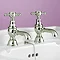 Silverdale Victorian Basin Pillar Taps Nickel Large Image