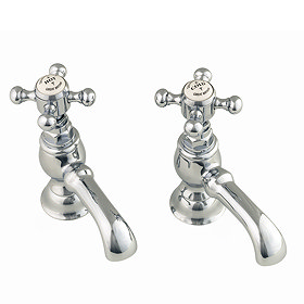 Silverdale Victorian Bath Pillar Taps Chrome Large Image