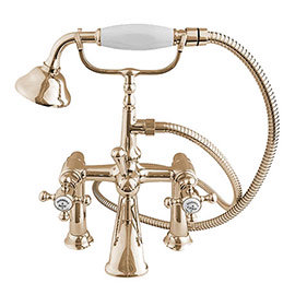 Silverdale Victorian Bath Shower Mixer Taps Gold Medium Image