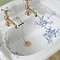 Silverdale Victorian Blue Garden Pattern 635mm Wide Basin with Full Pedestal Profile Large Image