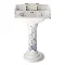 Silverdale Victorian Blue Garden Pattern 635mm Wide Basin with Full Pedestal Feature Large Image