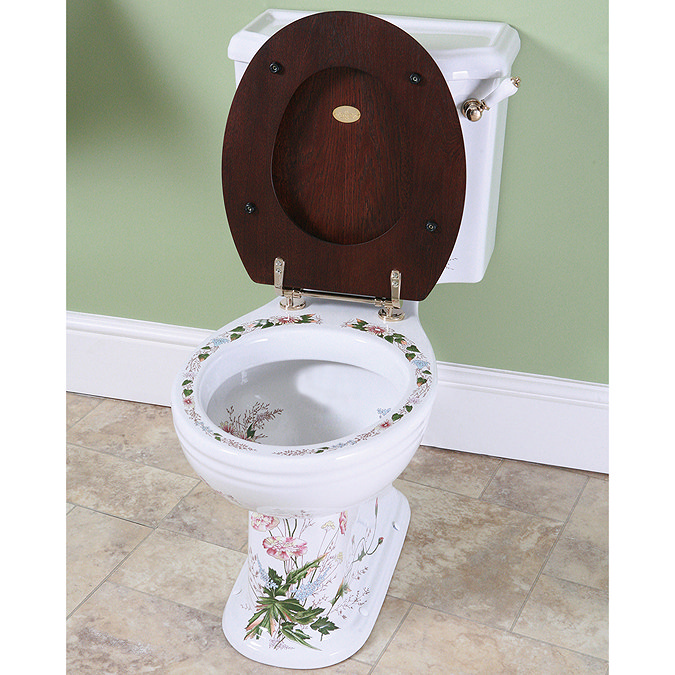 Silverdale Victorian Garden Pattern Close Coupled Toilet - Excludes Seat Profile Large Image