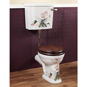 Silverdale Victorian Garden Pattern Low Level Toilet - Excludes Seat Large Image