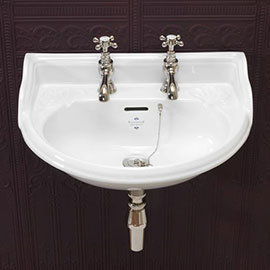 Silverdale Victorian Wall Mounted Cloakroom Basin (530mm Wide - 2 Tap Hole) Medium Image
