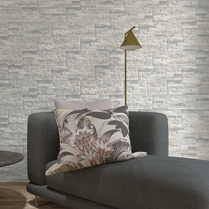 Silvetta Grey Stone Effect Split Face Tiles - 150 x 450mm
