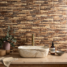 Silvetta Mix Stone Effect Split Face Tiles - 150 x 450mm