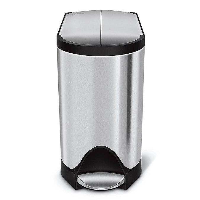 simplehuman 10 Litre Butterfly Pedal Bin - Brushed Steel - CW1899 Large Image