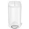 simplehuman 10 Litre Butterfly Pedal Bin - White Steel - CW2042 Large Image
