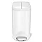 simplehuman 10 Litre Butterfly Pedal Bin - White Steel - CW2042 Large Image