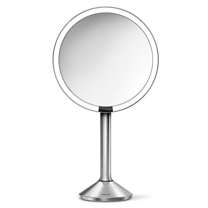 simplehuman Rechargeable Freestanding 20cm Cosmetic Sensor Mirror Pro - Brushed Steel - ST3007 Feat