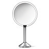 simplehuman Rechargeable Freestanding 20cm Cosmetic Sensor Mirror Pro - Brushed Steel - ST3007  Feat