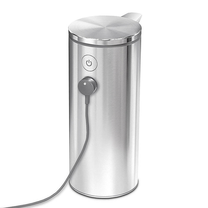 simplehuman Rechargeable Liquid Sensor Pump Soap Dispenser - Brushed Steel - ST1043  Feature Large I