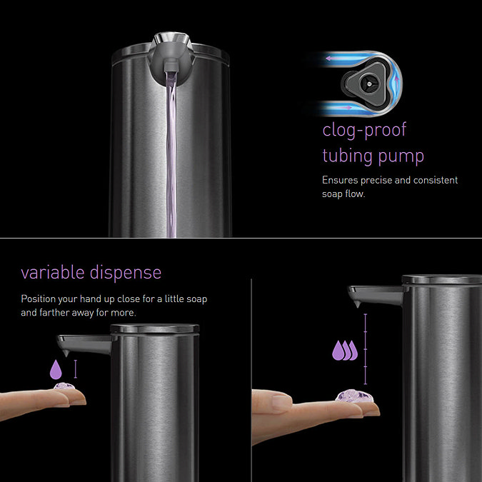 simplehuman Rechargeable Liquid Sensor Pump Soap Dispenser - Brushed Steel - ST1043  additional Larg