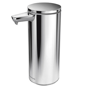 simplehuman Rechargeable Liquid Sensor Pump Soap Dispenser - Polished Steel - ST1044  Profile Large 