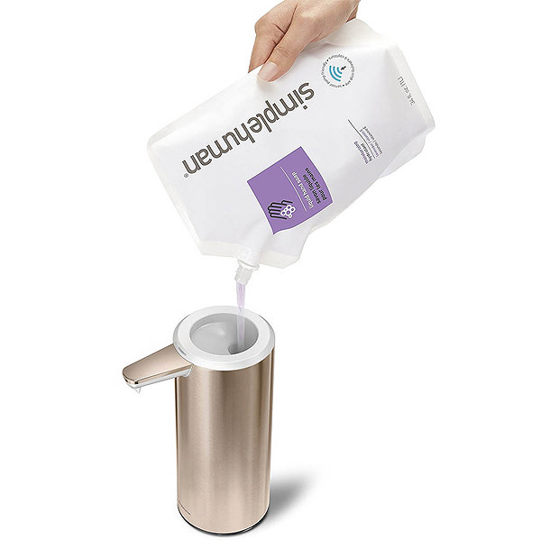 simplehuman Rechargeable Liquid Sensor Pump Soap Dispenser - Rose Gold Steel - ST1046  Profile Large
