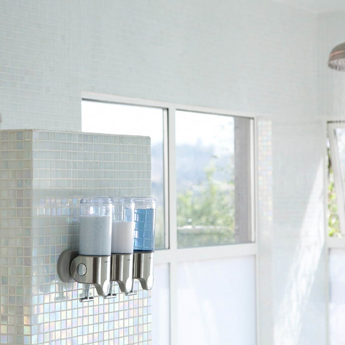 simplehuman Triple Wall Mounted Pump Soap Dispenser - BT1029 In Bathroom Large Image