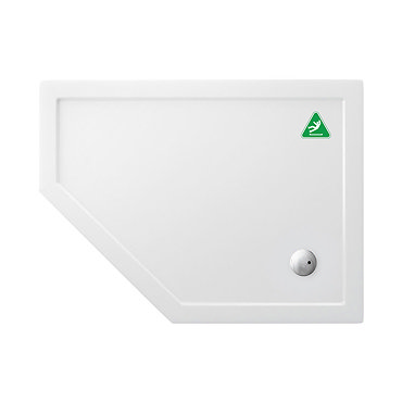 Simpsons Anti-Slip Offset Pentangle 35mm Acrylic Shower Tray with Waste - Left Hand - Various Size O