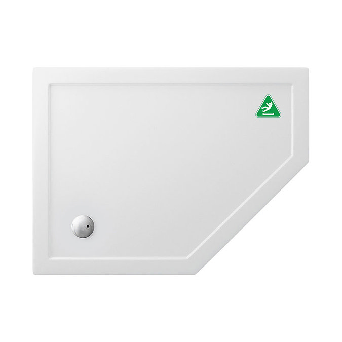 Simpsons Anti-Slip Offset Pentangle 35mm Acrylic Shower Tray with Waste - Right Hand - Various Size 