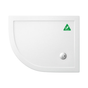 Simpsons Anti-Slip Offset Quadrant 35mm Acrylic Shower Tray with Waste - Left Hand - Various Size Op