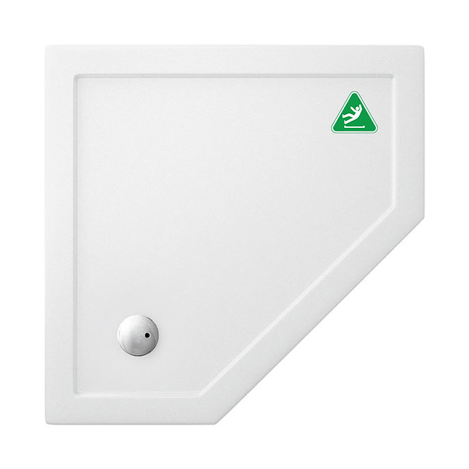 Simpsons Anti-Slip Pentagon 35mm Acrylic Shower Tray with Waste - Various Size Options Large Image