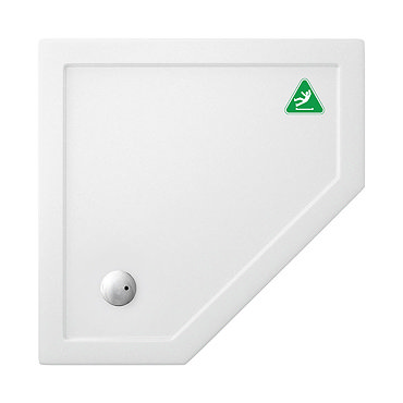 Simpsons Anti-Slip Pentagon 35mm Acrylic Shower Tray with Waste - Various Size Options Profile Large