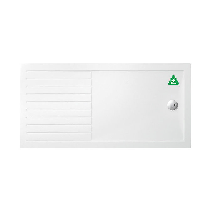 Simpsons Anti-Slip Walk In 35mm Acrylic Shower Tray with Drying Area & Waste - Various Size Options