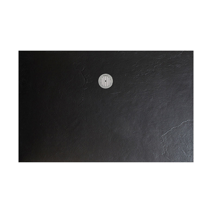 Simpsons - Black Textured Slate Effect Shower Tray with Waste - 5 Size options  In Bathroom Large Im