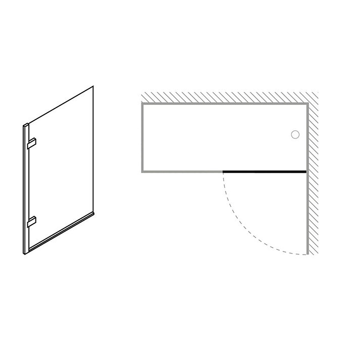 Simpsons Classic Hinged Bath Screen - 860mm  Profile Large Image