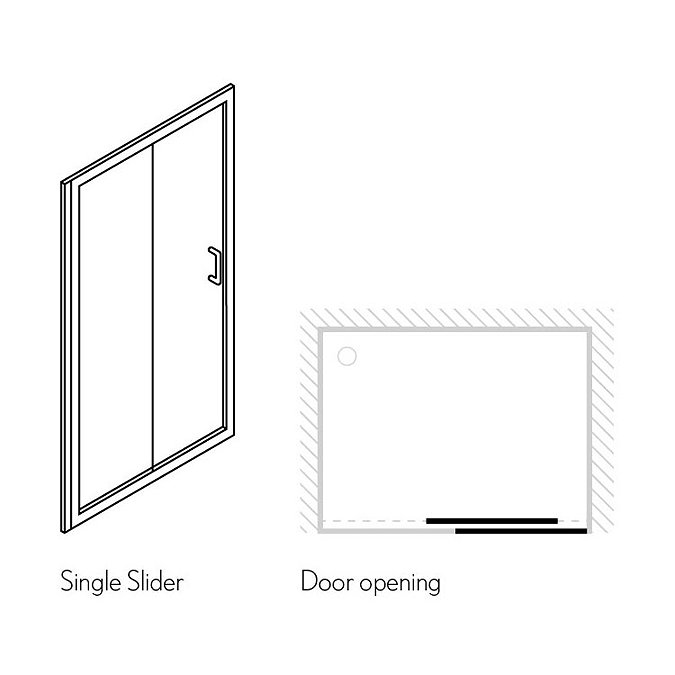 Simpsons - Classic Single Slider Shower Door - 4 Size Options  Profile Large Image