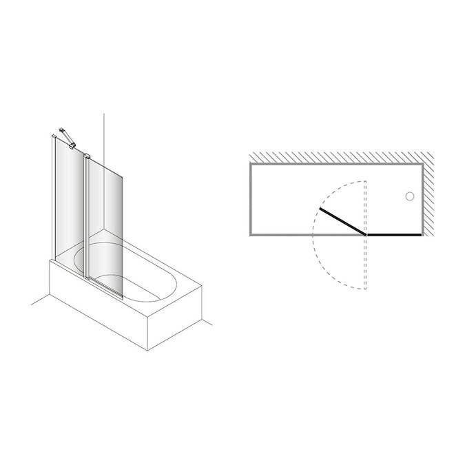 Simpsons - Click Double Bath Screen - 1150mm Standard Large Image