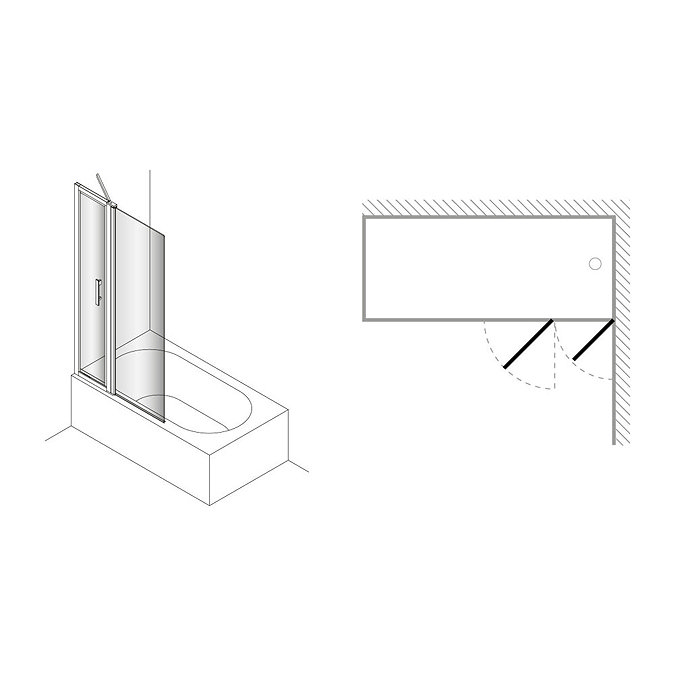 Simpsons Click Easy Reach Bath Screen - 850mm  Standard Large Image