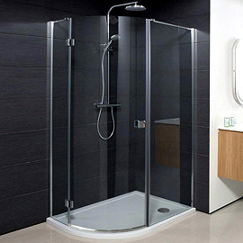 Simpsons Design Offset Quadrant Single Hinged Door Shower Enclosure - 3 Size Options Large Image