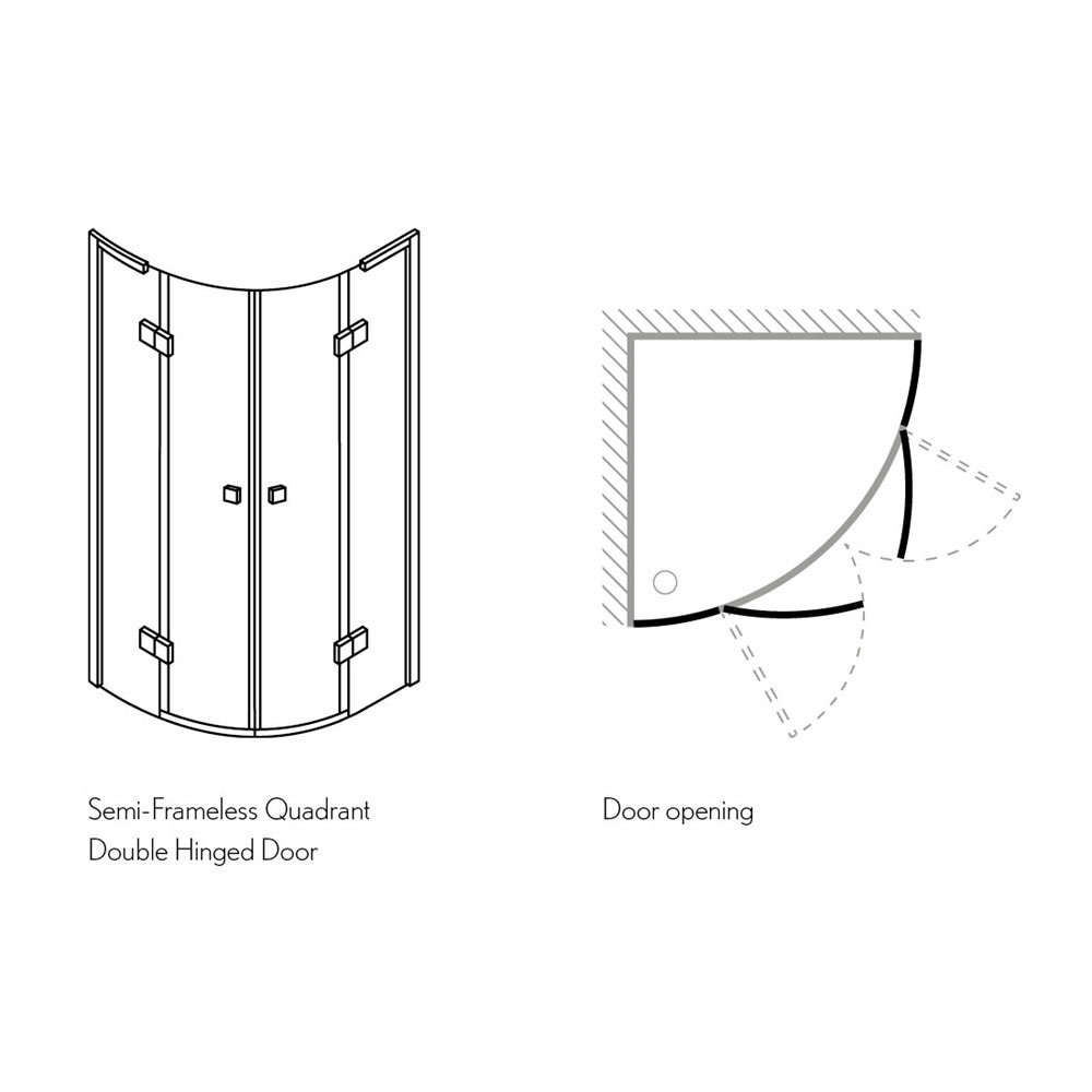 Crosswater - Design Quadrant Double Hinged Door Enclosure - 2 Size ...