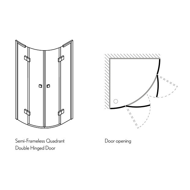 Crosswater - Design Quadrant Double Hinged Door Enclosure - 2 Size ...