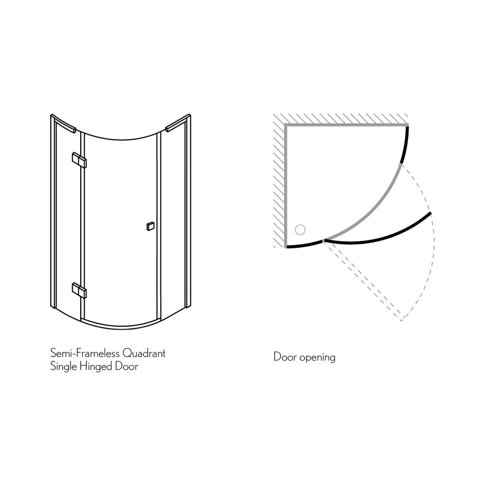 Quadrant Shower Enclosure With Hinged Door