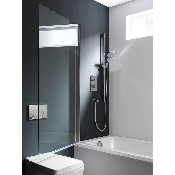 Simpsons - Design Semi-Frameless Single Bath Screen - 850mm  Profile Large Image