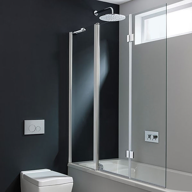 Crosswater Design Semi-Frameless Triple Bath Screen - 1500mm Large Image