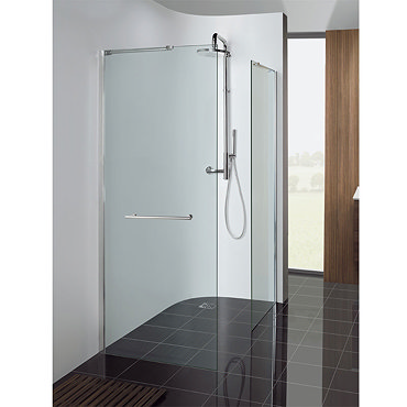 Simpsons - Design Shower Side Panel with Towel Rail - 4 Size Options Profile Large Image