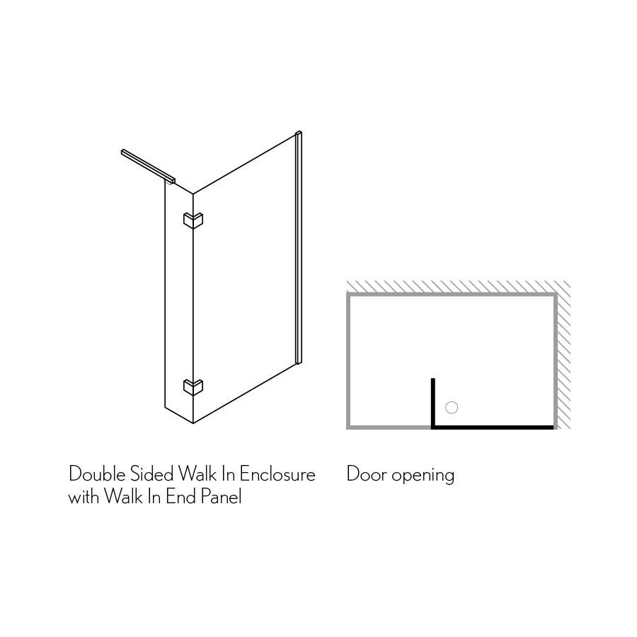 Crosswater - Design View Double Sided Walk In Shower Enclosure - 2 Size ...