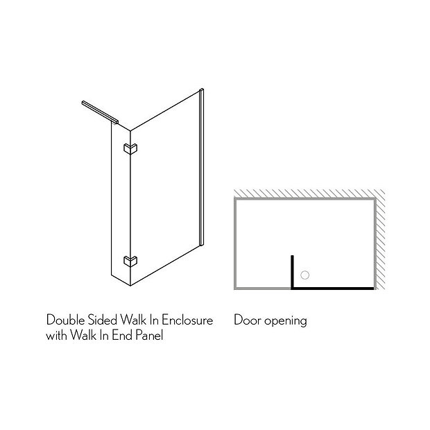 Crosswater - Design View Double Sided Walk In Shower Enclosure - 2 Size ...