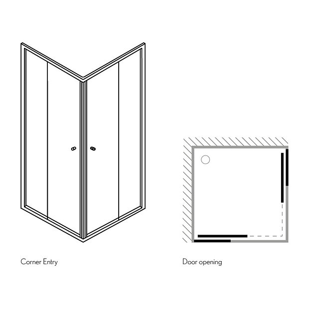 Crosswater - Edge Corner Entry Shower Enclosure - 3 Size Options at ...