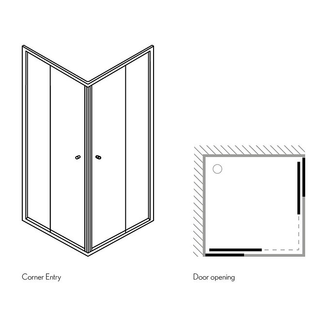 Simpsons Edge Corner Entry Shower Enclosure - 3 Size Options  additional Large Image