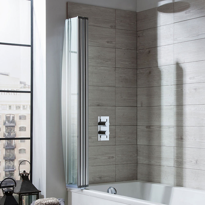 Simpsons - Edge Foldaway Bath Screen - 830mm Profile Large Image