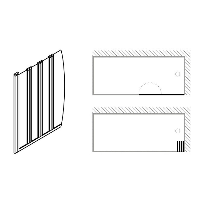 Simpsons - Edge Foldaway Bath Screen - 830mm Standard Large Image