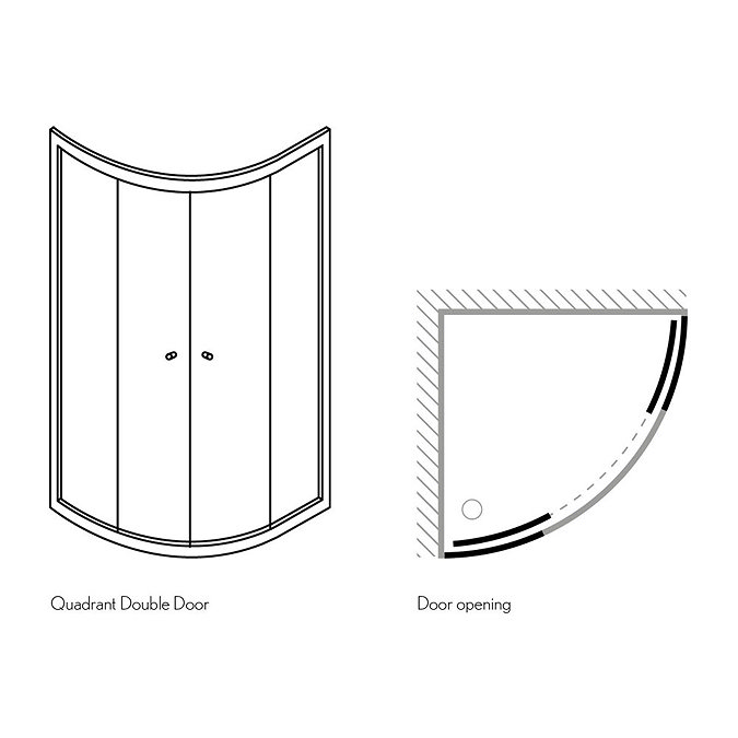 Simpsons Edge Offset Quadrant Double Door Shower Enclosure - 2 Size Options Standard Large Image