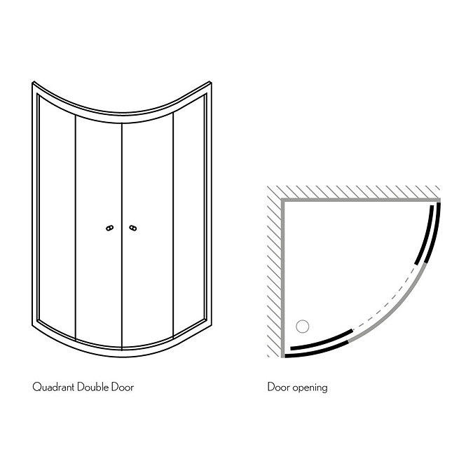 Simpsons Edge Offset Quadrant Double Door Shower Enclosure - 2 Size Options  Standard Large Image