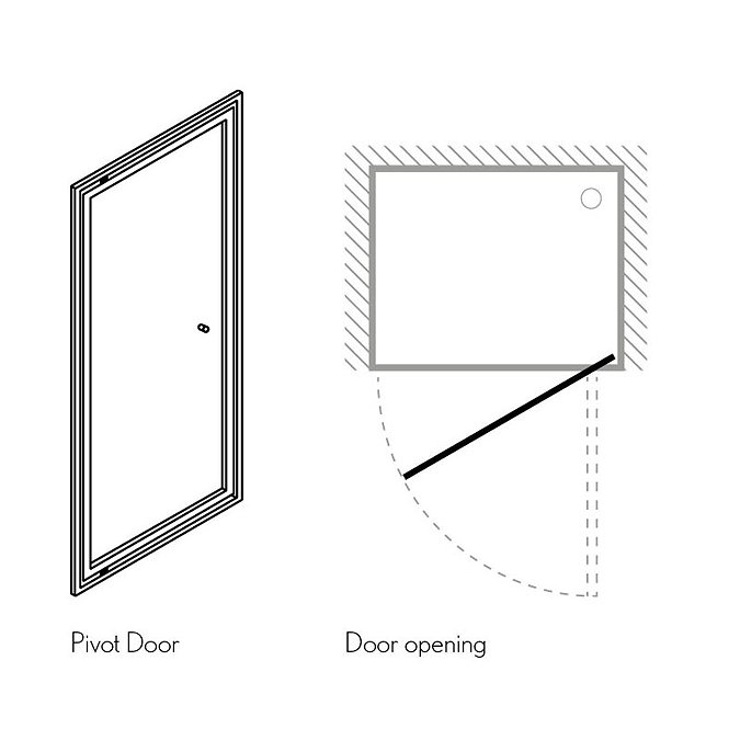 Simpsons - Edge Pivot Shower Door - 5 Size Options  In Bathroom Large Image
