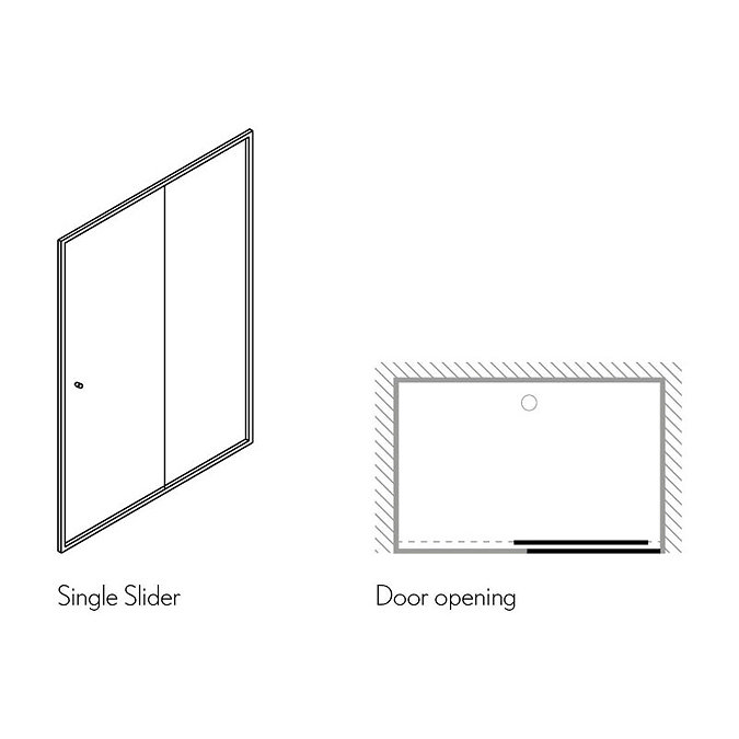 Simpsons - Edge Single Slider Shower Door - Various Size Options Feature Large Image