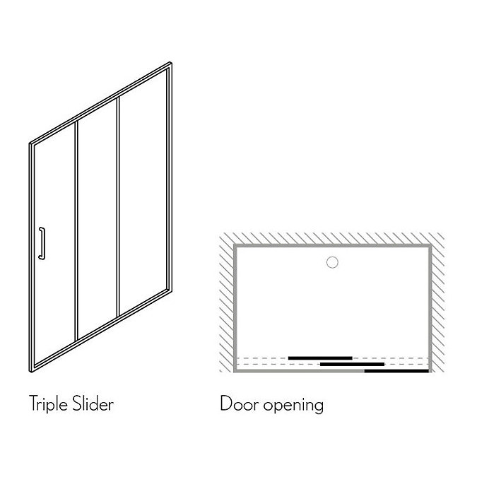 Simpsons - Edge Triple Sliding Shower Door - Various Size Options  In Bathroom Large Image